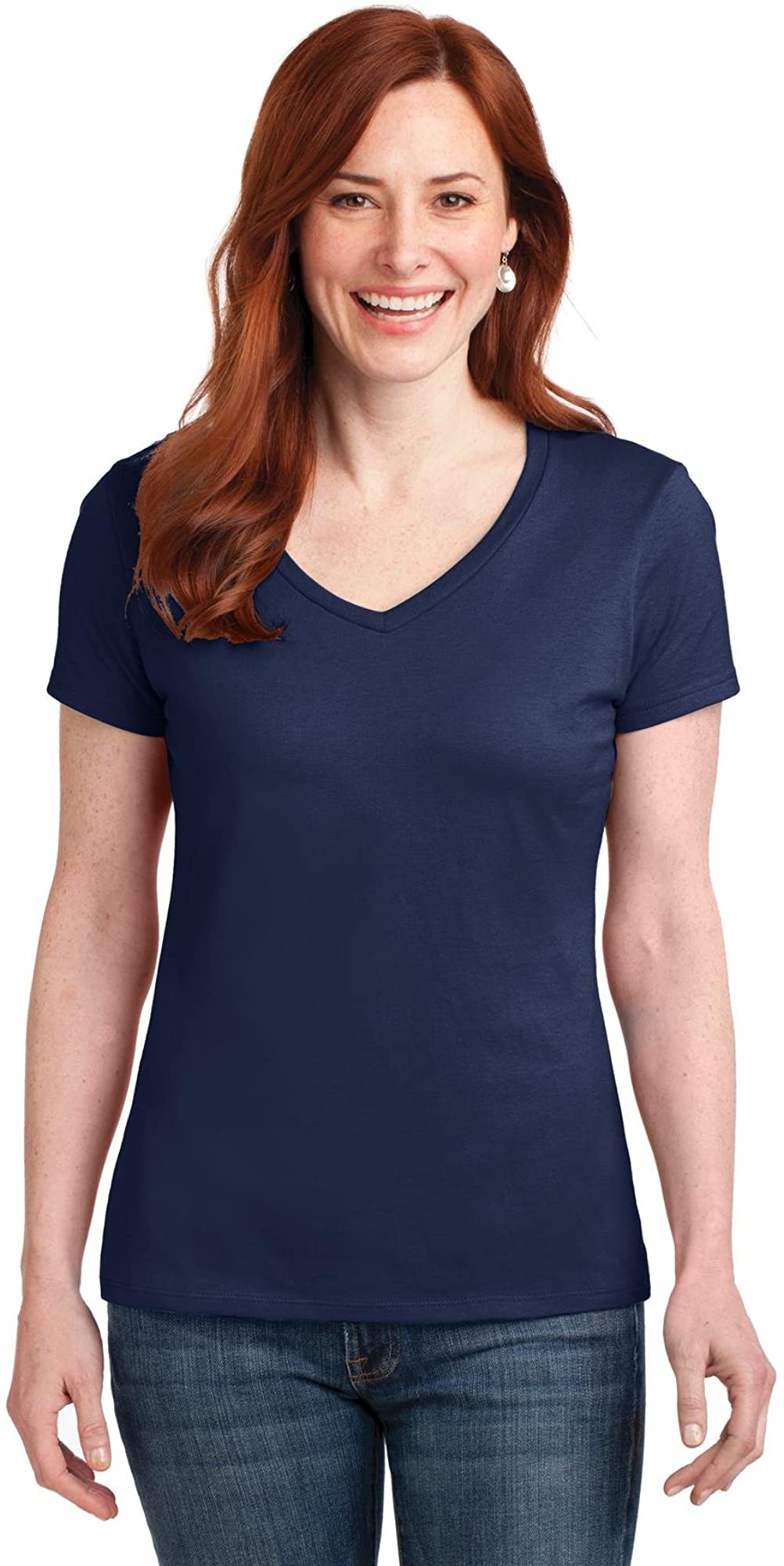 Hanes Womens Nano-T V-Neck T-Shirt, S 