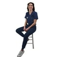 thumbnail image 6 of Green Town Scrubs for Women Scrub Set - Slim Fit Jogger Pant and Tuck-In V-Neck Top, 5 Pockets, Easy Care Uniform, 6 of 7