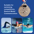 thumbnail image 2 of Medalla Ganadores Natación Metal 5 Cm para Competiciones Carreras Fiestas (Plata), 2 of 4