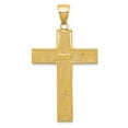 thumbnail image 4 of 14K Yellow Gold Charm Pendant Themed 47 mm 27 Textured Crucifix Latin Cross, 4 of 4