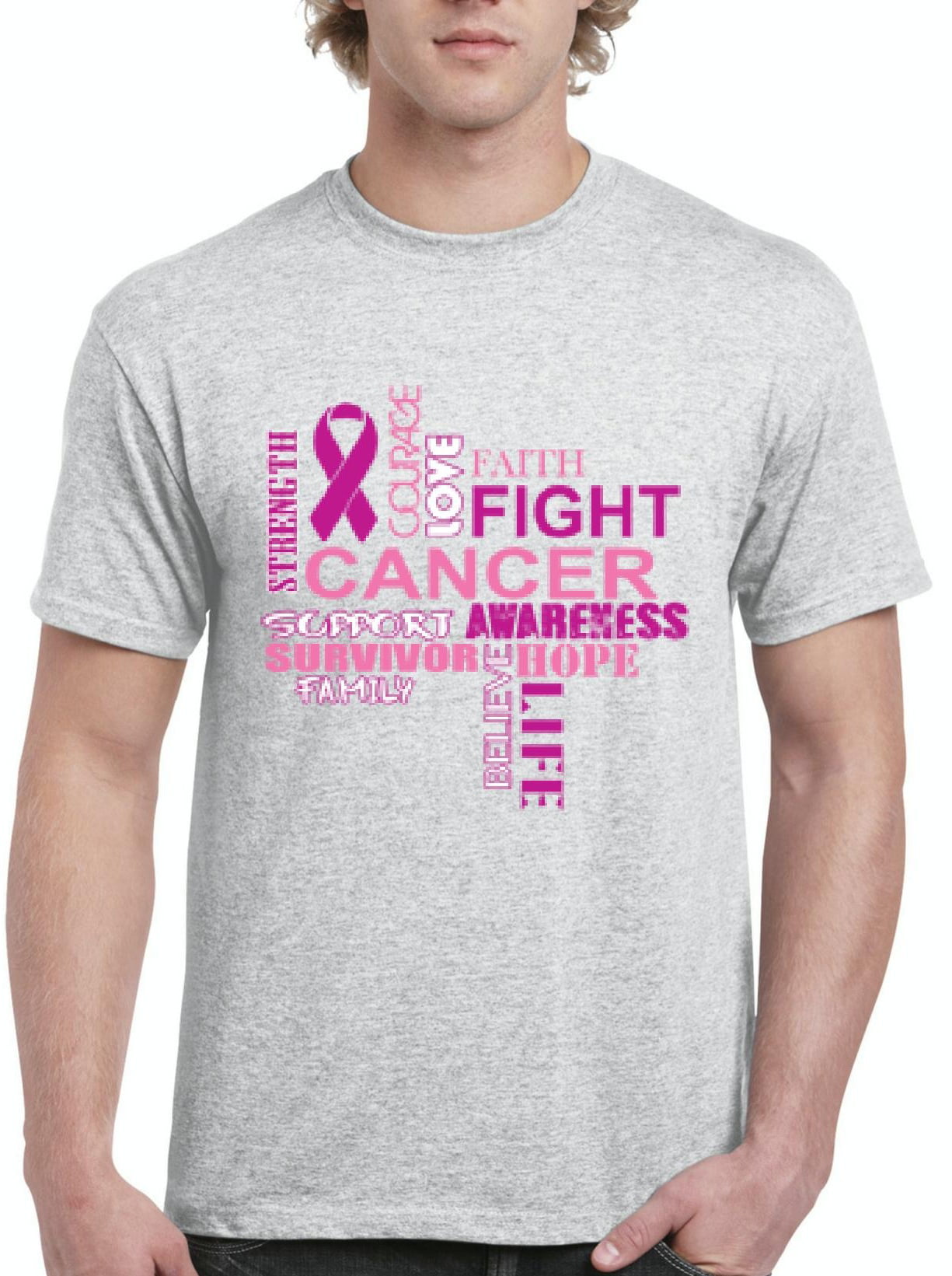 Iwpf Mens Cancer Awareness Fight Breast Cancer Short Sleeve T Shirt