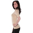 thumbnail image 2 of Essential Basic Women's Cotton Blend V Neck Tee Shirt Half Sleeves - Khaki, L, 2 of 6