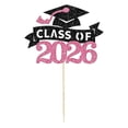 thumbnail image 1 of Party Supplies Set Glitter Class of 2026 Graduation Cake Topper 14Cm Grad Cap & Banner Cake Pick for Graduation Decor & Dessert Table Decoration Kit,Balloon Set,Banner Set,Table Decor,Confetti,Party, 1 of 9