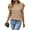 Khaki, variant on Women's Puff Short Sleeve Tops for Women Trendy Summer Casual Crewneck T Shirt Business Work Blouse
