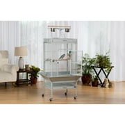 Prevue Pet Products Select Wrought Iron Parrot Bird Cage 24x20x60, Pewter