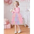 thumbnail image 4 of Arshiner Toddler Tutu Dress Girls Long Sleeve Fall Winter Tiered Formal Party Tulle Dresses for Kids, 4 of 6