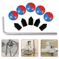 OUNONA 5pcs Kitchen Sink Hole Cover Faucet Hole Cover Red And Blue Kitchen Sink Tap Hole Plate Stopper Cover Blanking Plug For Sink With 5 Screws And Wrench