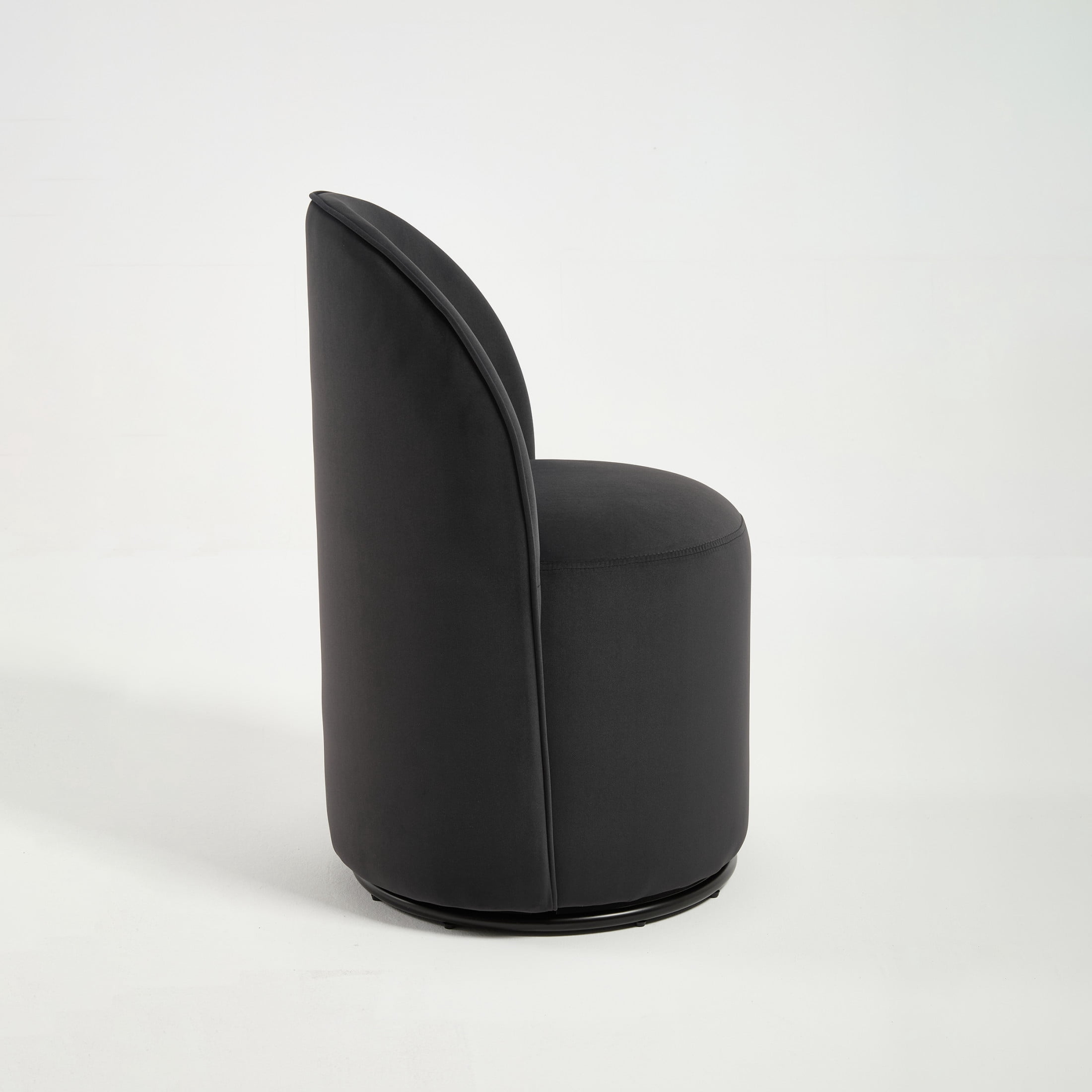 Noble House Mid Century Modern Velvet Swivel Barrel Dining Chair, Set of 1, Dark Gray