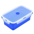 thumbnail image 1 of Boîte à lunch, Delaman Rectangle Silicone Bento Box Boîte à lunch pliable Micro-ondes Contenant alimentaire 1200 ml 1 PC(Bleu), 1 of 8