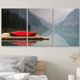 thumbnail image 3 of wall26 Canvas Print Wall Art Set Red Kayak on Dock in Mountain Lake Landscape Nature Wilderness Photography Realism Rustic Relax/Calm Multicolor for Living Room, Bedroom, Office - 24"x36"x3, 3 of 5