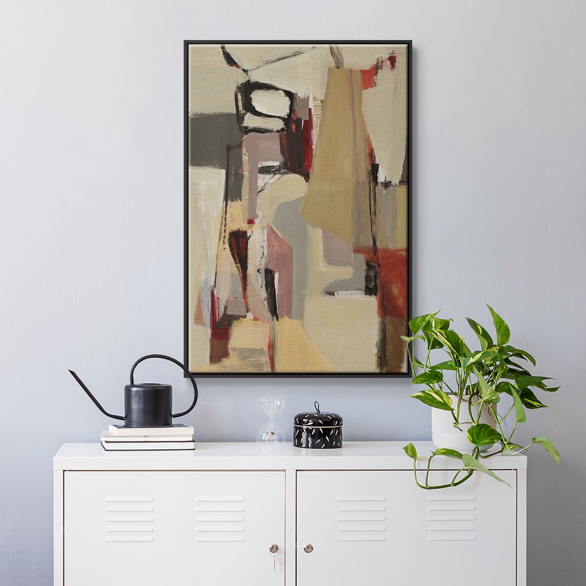 Peaches Framed Premium Gallery Wrapped Canvas - Ready to Hang - 27 x 41 - Black Floating Frame