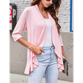 thumbnail image 4 of Women'S Open Front Cardigan 3/4 Sleeve Draped Soft Knit Sweaters Pink M, 4 of 7