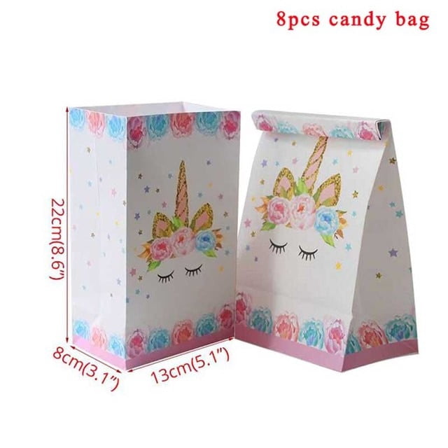 Unicorn Paper Popcorn Boxes - Pack Of 25, 4.5x3x3 Inch Treat Boxes For Birthday Party, Baby Shower Favors