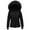 Black--puffer jacket with fur hood, variant on Aboser Womens Puffer Jackets with Faux Fur Hood Winter Warm Bubble Jacket Coat Windproof Stand Collar Outerwear Full Zip Long Sleeve Coats with Pockets