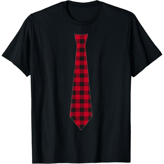 t-shirt Red Plaid Tie Christmas Matching Buffalo Family Pajama T-ShirtMen and women can wear, black T-shirts, gifts. Age: M,L，XL 2XL, 3XL, 4XL