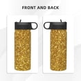 thumbnail image 3 of Yiaed Gold Glitter Print Water Bottle with Straw Lid, Stainless Steel Double Wall Insulated Water Bottle | Leak-Proof and Spill-Proof Water Bottle, 3 of 8