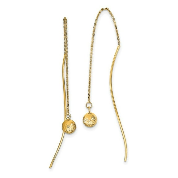 Auriga 14k Yellow Gold Threader Dangle Earrings for Women (L-54.33mm, W-4.65mm)