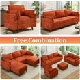 thumbnail image 3 of Rexulqo 135'' Modular Sectional Sofa with All Seats Storage, Oversized Sleeper Sofa Bed for Living Room,4-Seater Comfy Cloud Couches with Movable Ottoman,Big Sectional For Bedroom,Chenille,Orange, 3 of 9