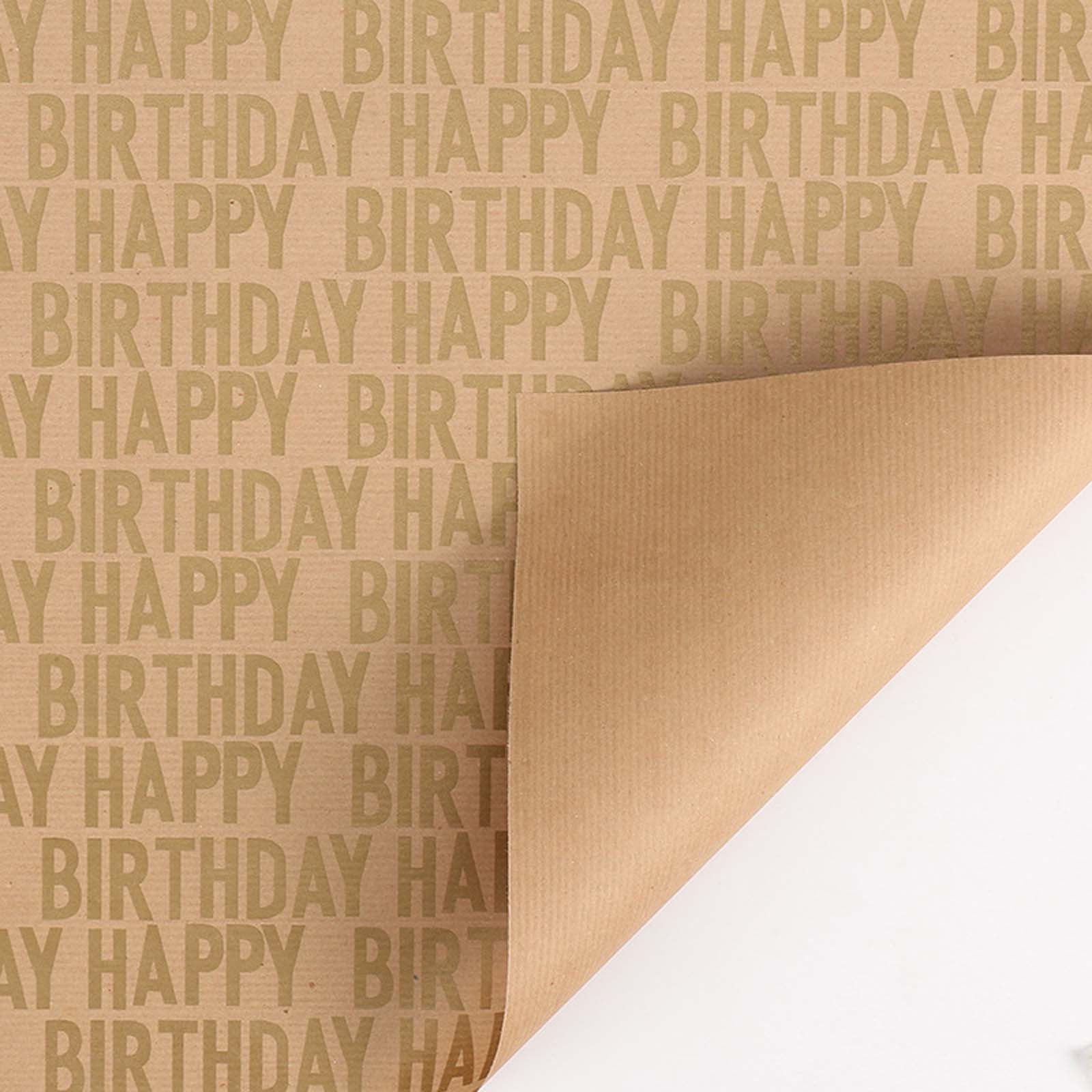 EQWLJWE Birthday Wrapping Paper, 27 x 20 Inch Birthday Themed Gift