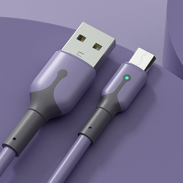 WIFKLSIIPG Micro USB Liquid Silicone Smartphone Charging Data Cable 5A Breathing Light Smart Fast Charging Cable 1m