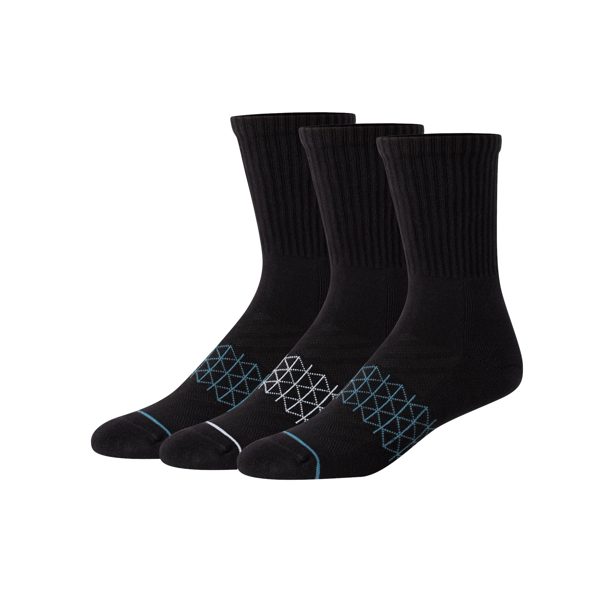 Absolute Comfort Cushioned Crew Socks, 3-Pairs