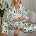 thumbnail image 6 of Haiem Lilies Flowers Pattern Women’s Long-sleeve Sleepwear,Sleepwear Set,2-piece Loungewear Set,Soft PJs Comfy Nightwear with Pockets-Large, 6 of 7