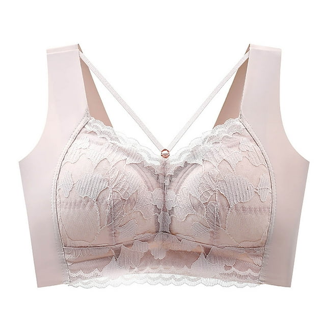 Brasier sin Varillas Mujer Sujetadores de Encaje sin Costuras de Tela de Mantequilla para Mujer, sin Aros, Cómodos, de Malla, Acolchados, con Espalda Suave y Alisadores Mediana