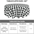 thumbnail image 2 of Round Tablecloth 60 Inch, White Black Buffalo Check Plaid Tablecloths Round Water Resistant Spill Proof Table Cloth Cover Farmhouse Tablecloth for Dining, Party, Buffet, Wedding, 2 of 8