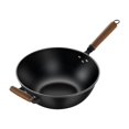 thumbnail image 1 of Wok de hierro para estufas de gas de inducción eléctricas Fácil de limpiar Resistente al óxido Antiadherente Diámetro de 30 cm, 1 of 9