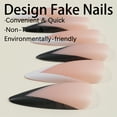 thumbnail image 2 of Fofosbeauty Christmas Nails 24pcs Press on False Nails Tips, Stiletto Fake Acrylic Nails, French V- shaped Black White, 2 of 7