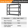 thumbnail image 6 of 2Sets Garage Storage Shelves,73" H*48" W*22.4" D Heavy Duty 4-Tier Metal Shelving Unit with Adjustable Shelves Industrial Garage Shelving for Garage Organization & Warehouse Storage, 6 of 8