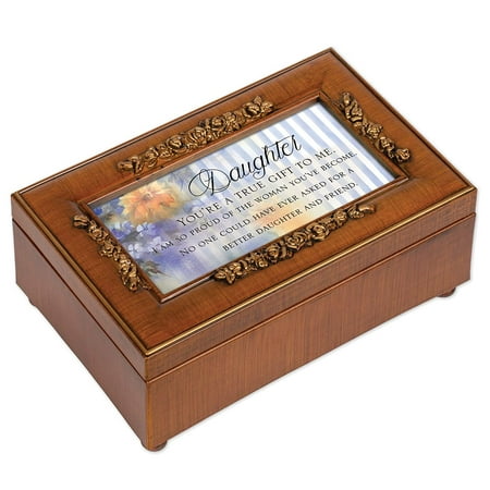 

Cottage Garden Daughter True Gift Woodgrain Music Box Plays You are My Sunshine