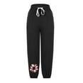 thumbnail image 4 of Fartey Cotton Linen American Flag Pants for Women Sunflower Graphic Patriotic Pants Drawstring Elastic Waist Casual Trousers with Pockets, 4 of 6