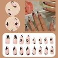 thumbnail image 1 of 24Pcs Fake Nails French Almond-Shaped Rhinestone Star Stylish Durable Embellishments False Nails Women Supply, 1 of 8