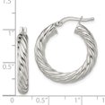 thumbnail image 2 of 925 Sterling Silver Twisted 4mm Hoop Earrings Round, 2 of 6