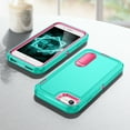 thumbnail image 7 of Feishell Case for iPhone 7/8/SE 2020/SE 2022 4.7 inch,Heavy Duty 3 Layer Military Protection with Hidden Kickstand Shock Resistant Armor Hybrid Bumper Rugged Rubber Phone Cover,Mint+Rose, 7 of 7