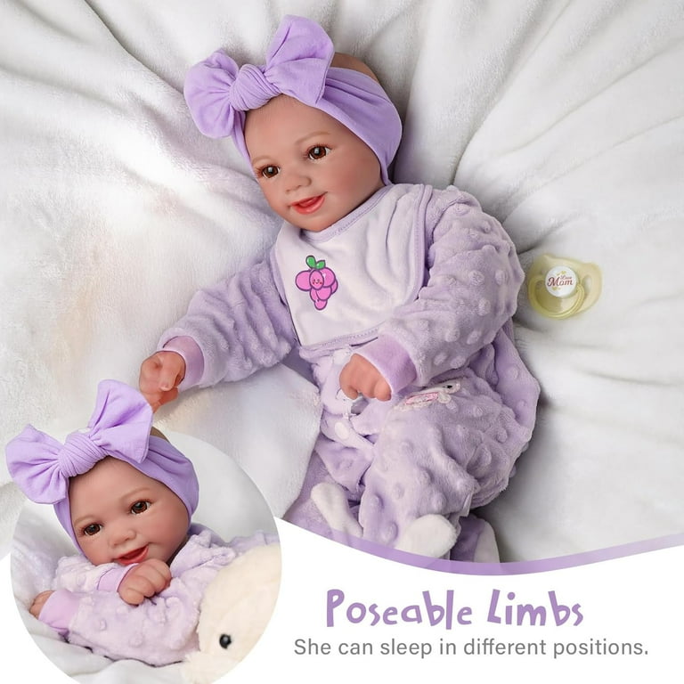 10/mo - Finance Realistic Reborn Baby Dolls - 18 Inch Lifelike Newborn Baby Doll, Real Life Sleeping Baby Dolls With Soft Weighted Cloth Body, Vinyl Reborn Doll Gift Toys For Kids Age