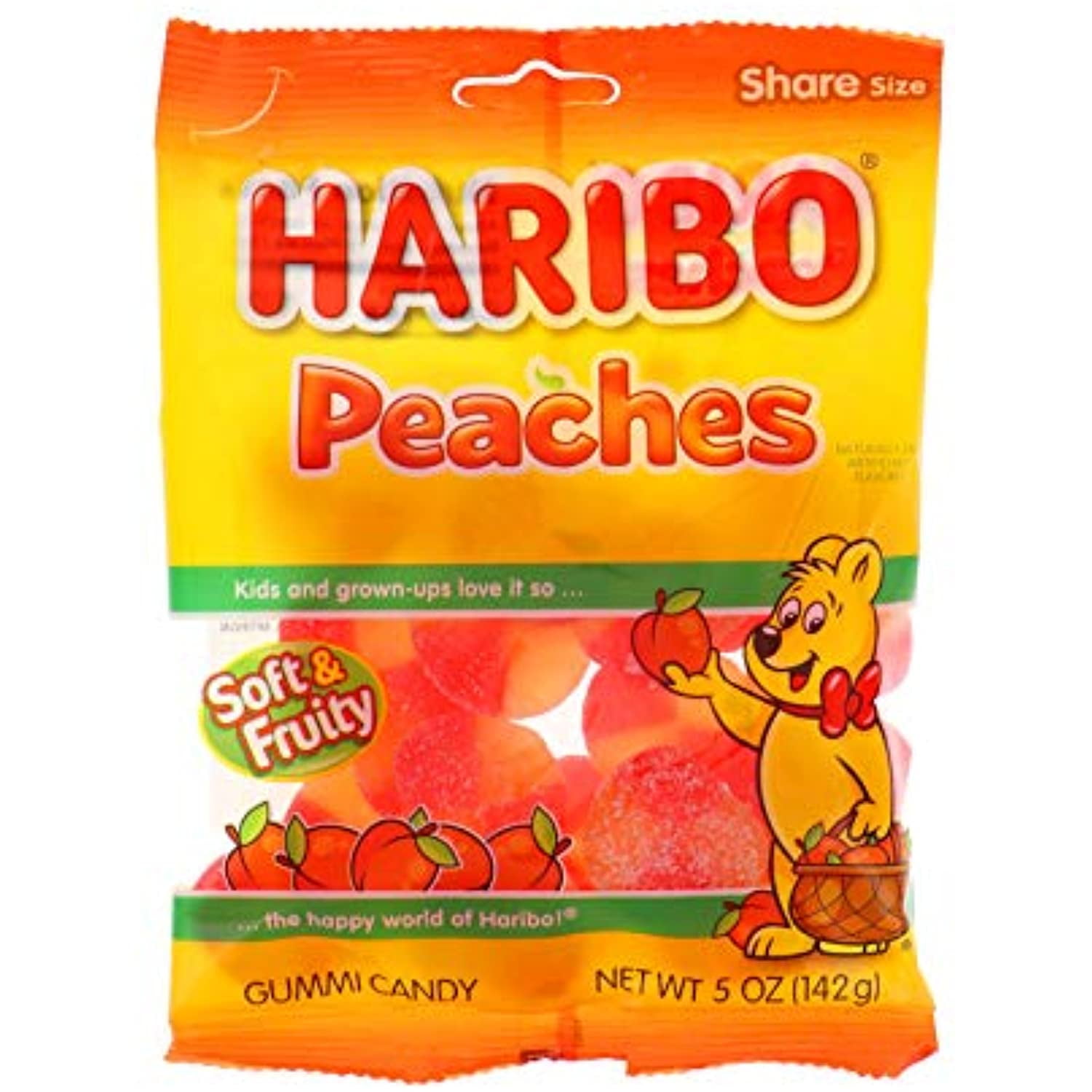 Haribo Gummi Candy Peaches, 5Ounces (Pack Of12)