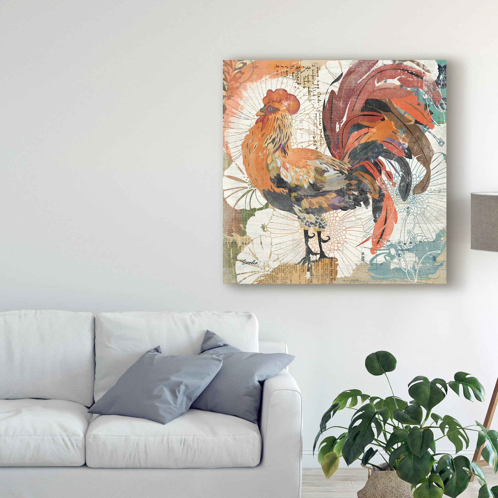 Trademark Fine Art 'Rooster Flair II' Canvas Art by Evelia Designs