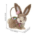 thumbnail image 2 of Tineasur Handwoven Straw Bunny Decor Light Brown Rabbit Ornament for Tabletop and Outdoor Use, 2 of 8
