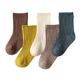 thumbnail image 1 of Laklulu 5 pares de calcetines para niños pequeños, calcetines unisex para bebés, calcetines de algodón elásticos para niños y niñas, 1 of 6
