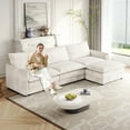 thumbnail image 2 of Corduroy Fabric Sectional With Concert Hall 4 Seat Spacious Deep And Footrest, 2 of 6