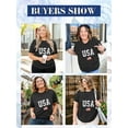 thumbnail image 6 of XCHQRTI American Stars Stripes Women Plus Size Tshirt 4th of July Patriotic Tee Short Sleeve 2x-5x, 6 of 7