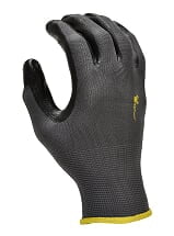G & F Seamless Knit Nylon Nitrile-Coated Work Gloves, Black, Size Extra Large, 6 Pairs