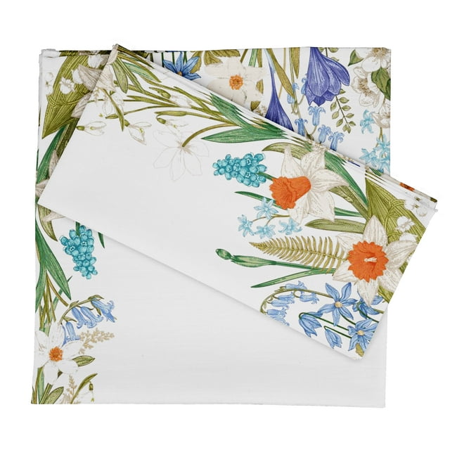 Vargottam Luxury Collection Linge de Table pour Souper, Serviette en Coton Décorative, Tissu Imprimé, Serviettes Réutilisables, Ensemble de 12, 20 X 20 - Printemps