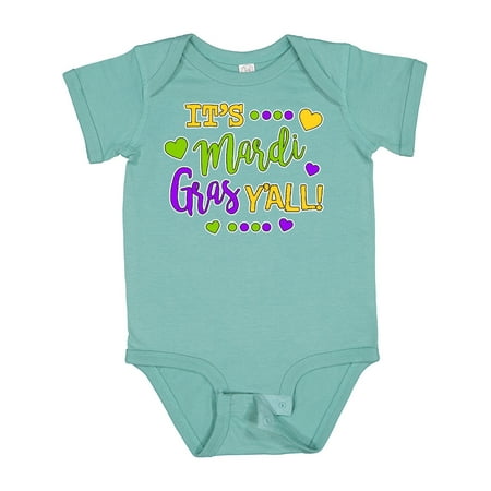 

Inktastic Its Mardi Gras Yall with Hearts Gift Baby Boy or Baby Girl Bodysuit