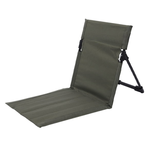 GRIMPEX 1Pc Foldable Camping Chair Ergonomic Single Lazy Back Chair for Outdoor Picnic Beach Camping Chair Portable Accessories Armygreen