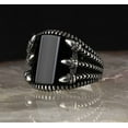 thumbnail image 2 of Roarsilver Claw Model Silver Ring-Handmade Mens Ring-Onyx Stone Ring-Signet Ring Mens-Jewelry Gift For Mens-Silver rings for Men- Men Onyx Wedding Ring | 9.5, 2 of 5