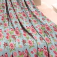 thumbnail image 3 of Luxurious Ultra Soft Flannel Throw: Vintage Botanical Flower Blanket, 50x60in - Blanket Cozy Gift for Kids & Adults - Couch Blanket for Home, Chair, Sofa, Couch & Bed, 3 of 5