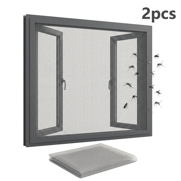 ROSEXIXI 2Pcs Fine Mesh Window Screen White Anti Insect  and Bird Net Cover Ideal for Kitchen Window RV Camper Use